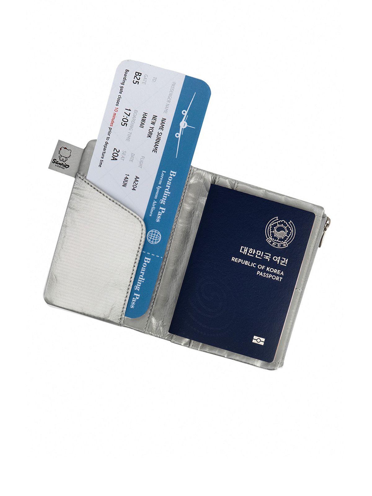 조셉앤스테이시(JOSEPH&STACEY) Sleek Travel Wallet Hello Kitty Silver