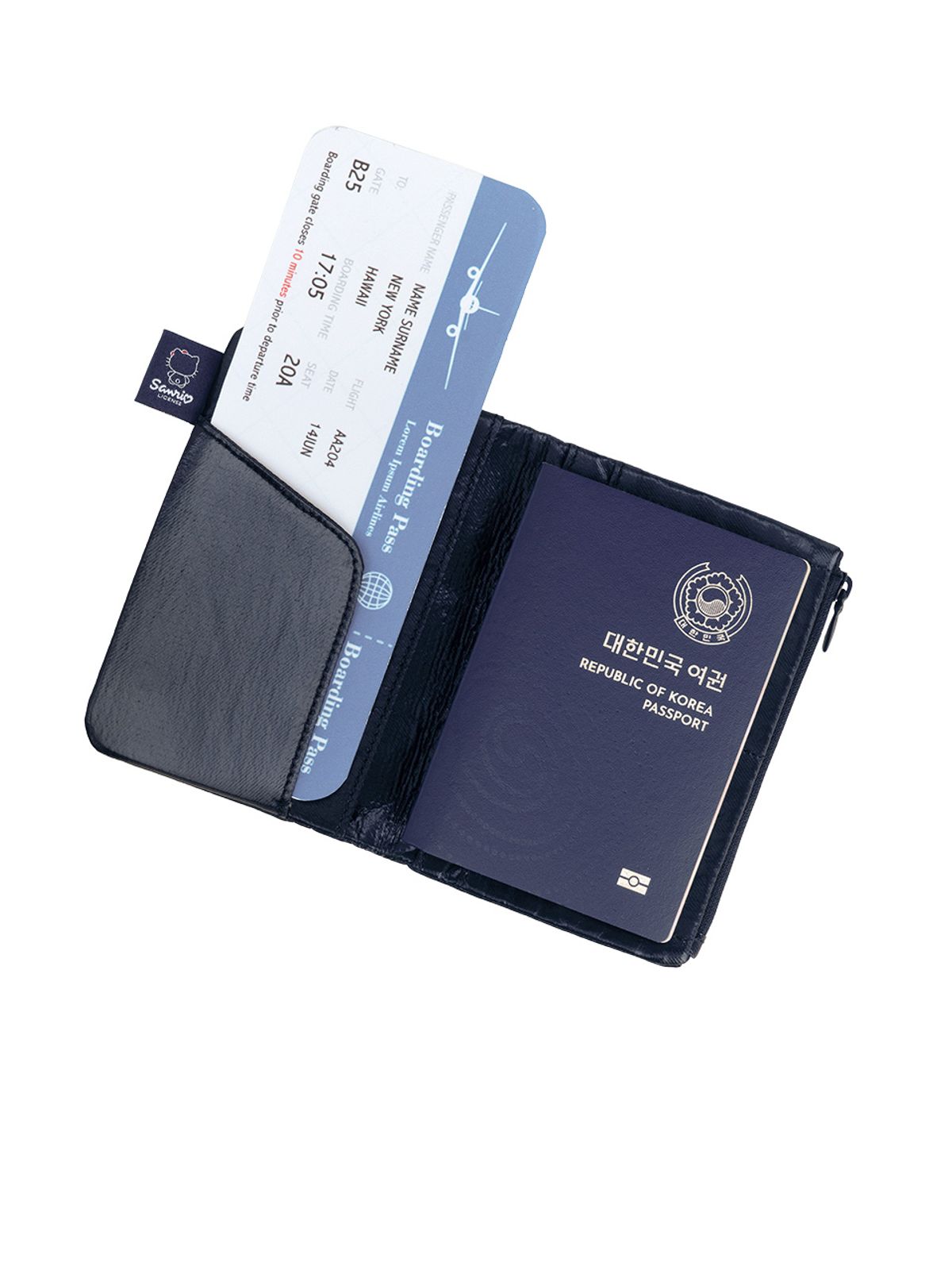 조셉앤스테이시(JOSEPH&STACEY) Sleek Travel Wallet Hello Kitty Navy