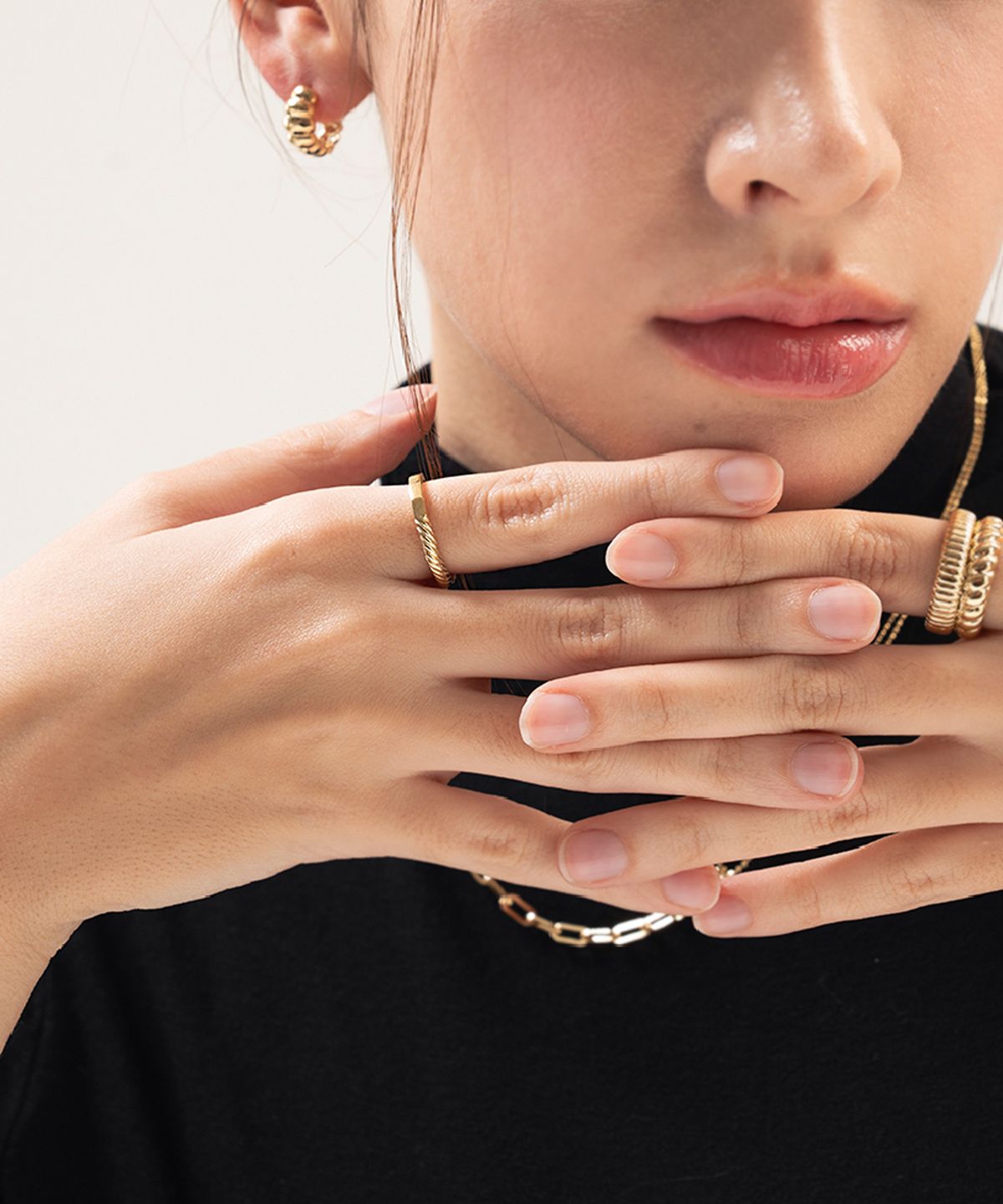 제이누이(JNUI) 제이누이 컷팅 트위스트링 14k gold plated