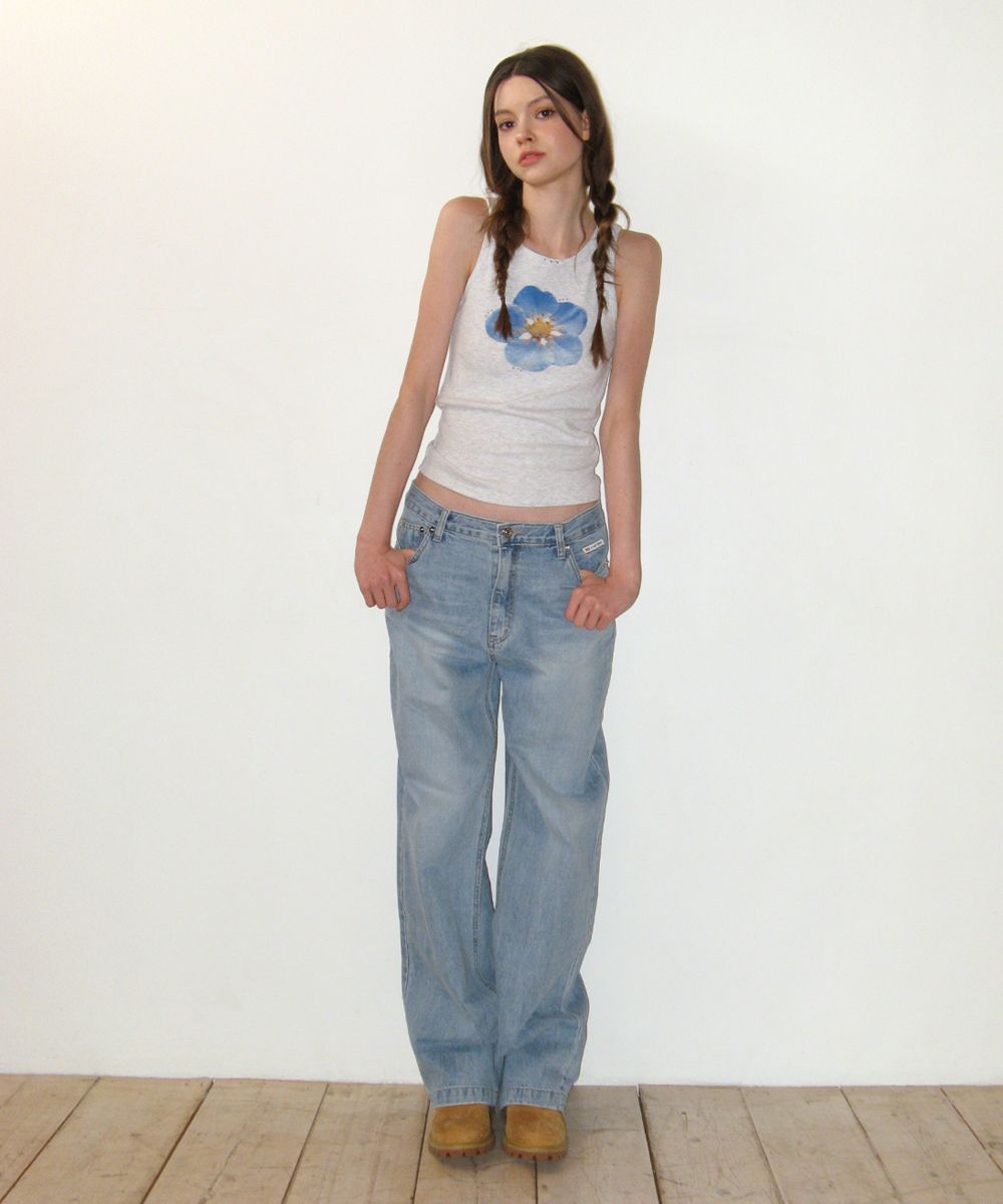 【タグあり】CRANK クランク FLOWER STUD SLEEVELESS MUSINSA公式 | CRANK Flower Stud Sleeveless_Melange Grey
