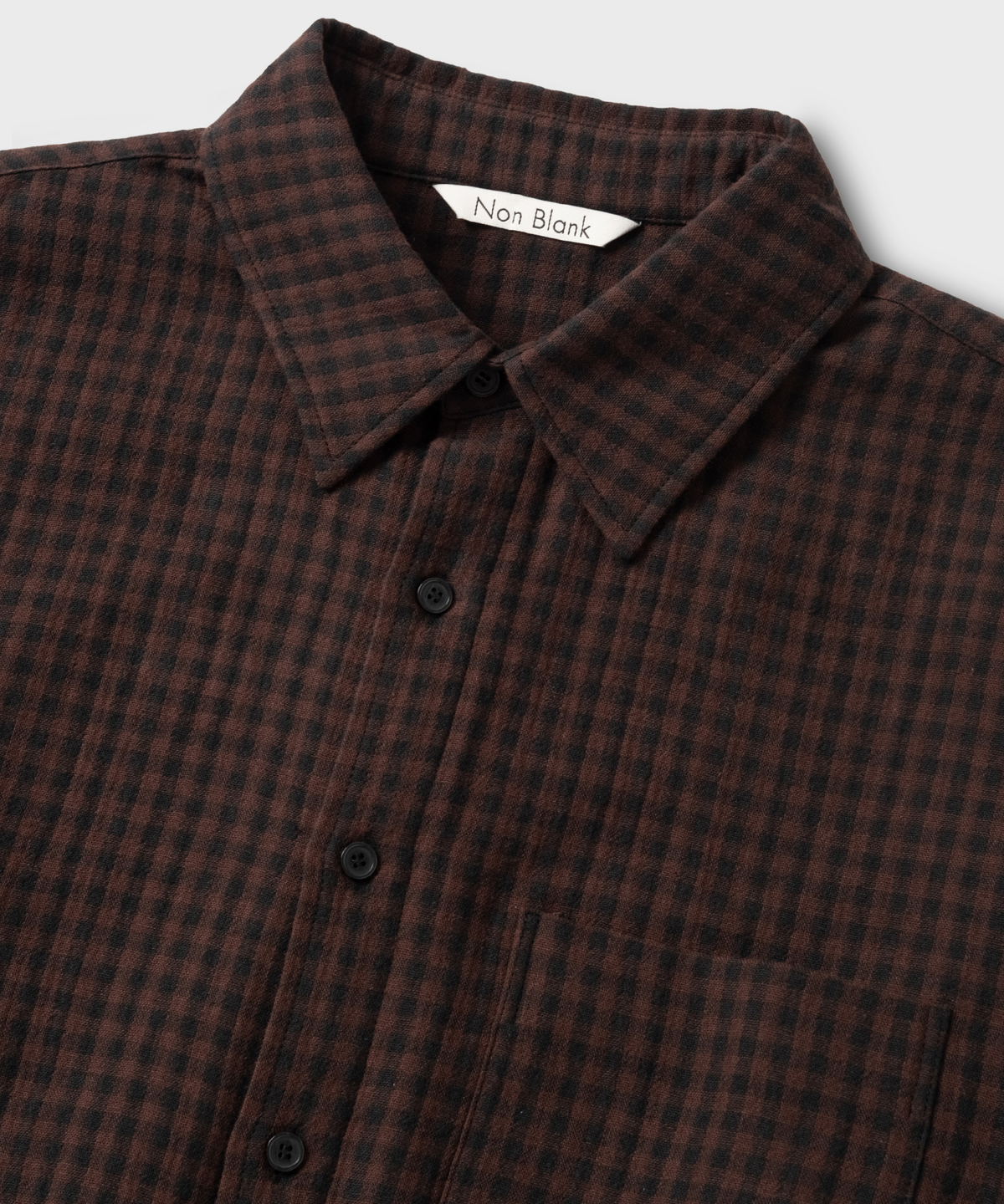 넌블랭크(NONBLANK) 깅엄 체크 셔츠_BROWN