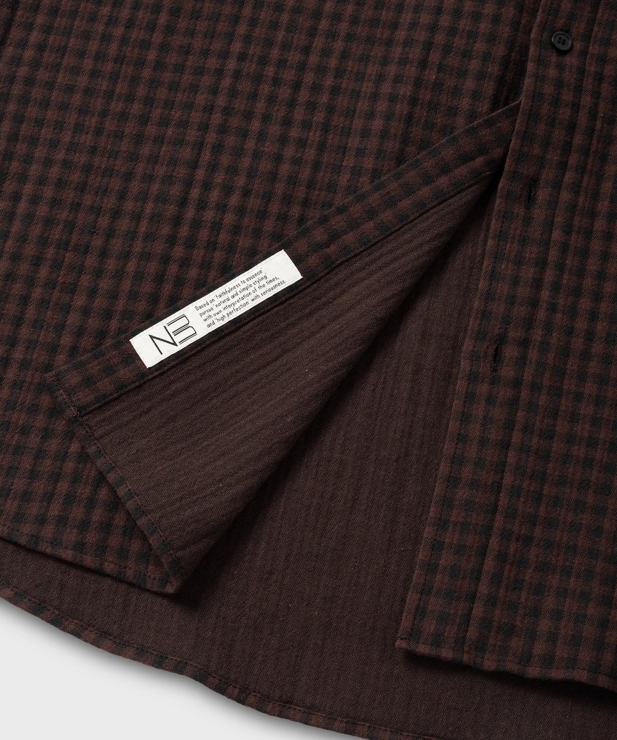 넌블랭크(NONBLANK) 깅엄 체크 셔츠_BROWN