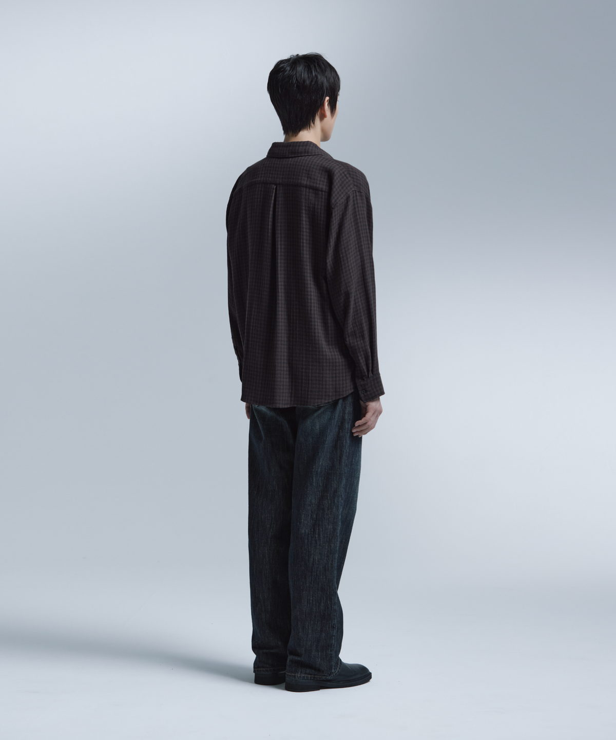 넌블랭크(NONBLANK) 깅엄 체크 셔츠_BROWN