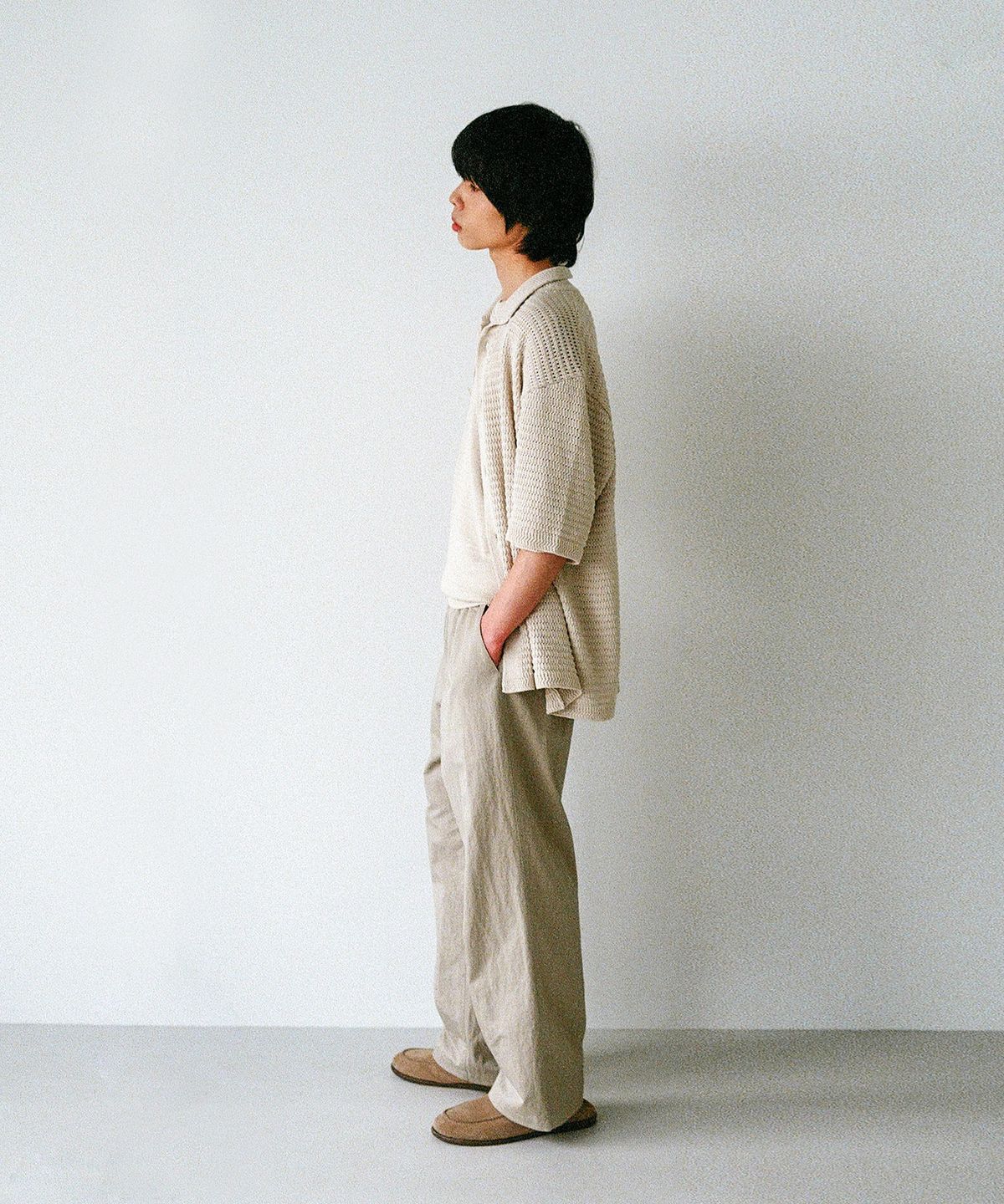 블랭크룸(BLANKROOM) 크로셰 하프 카디건_NATURAL