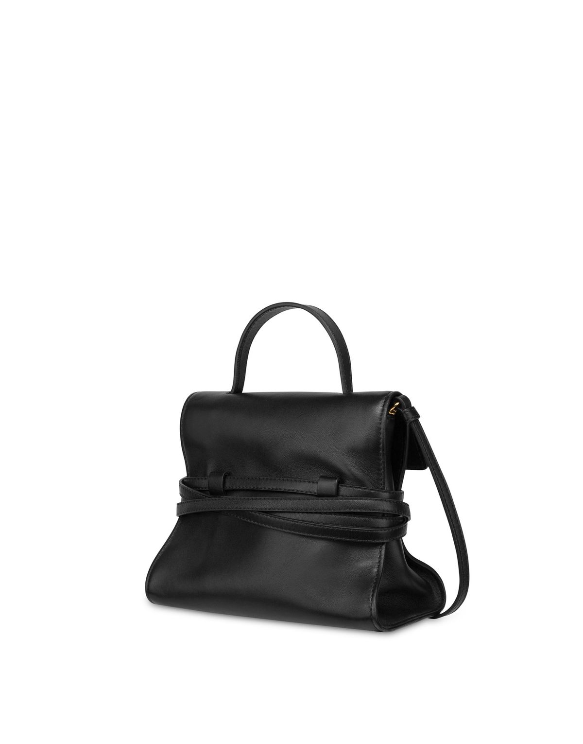 모스키노(MOSCHINO) 타이 미 레더 스몰 핸드백 BLACK