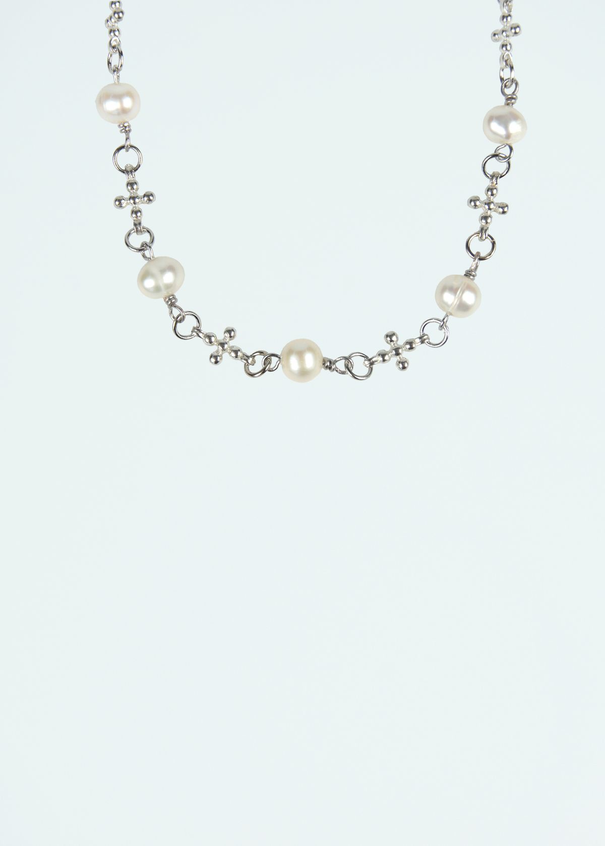로울(LOWOOL) Plus pearl silver necklace