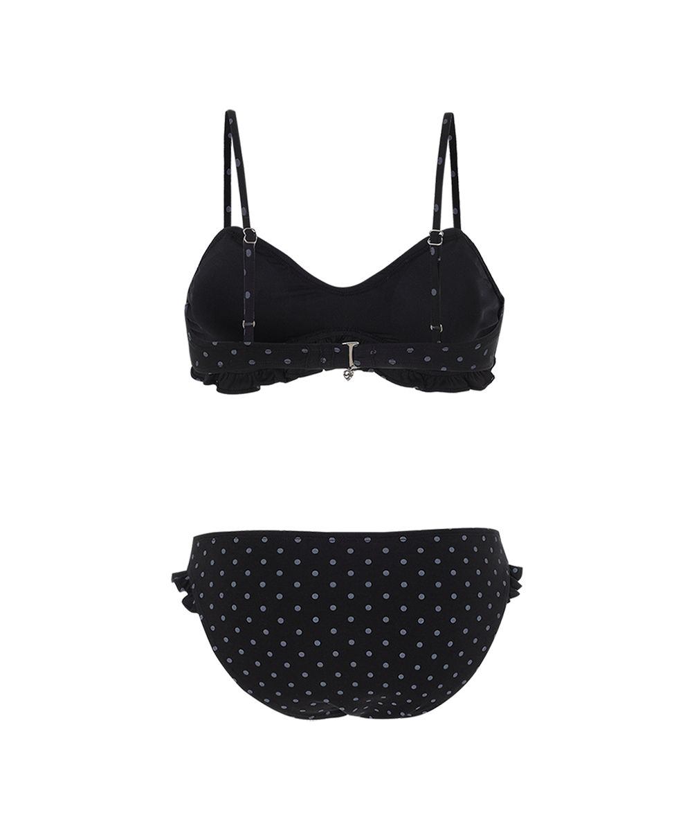 ★CRANK★DOT FRILL BIKINI SET_BLACK★正規品/韓国直送料込 MUSINSA公式 | CRANK Dot Frill Bikini Set_Black