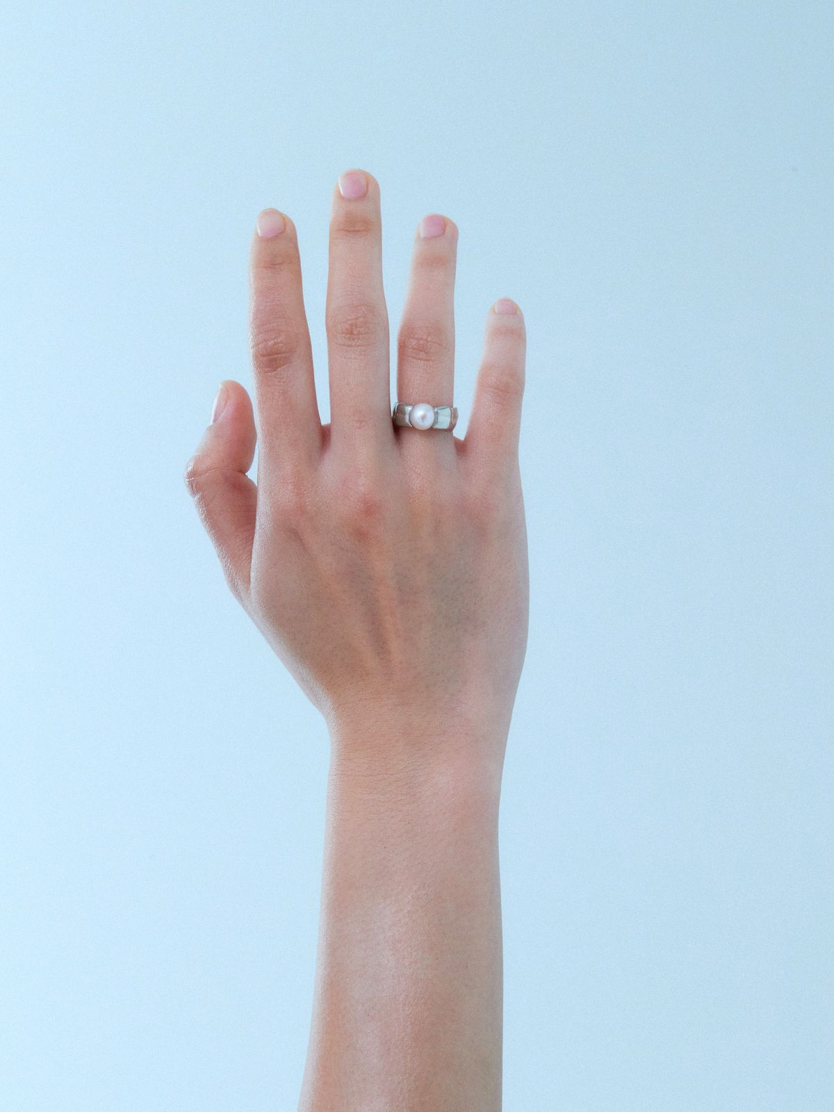 로울(LOWOOL) Dew pearl silver ring