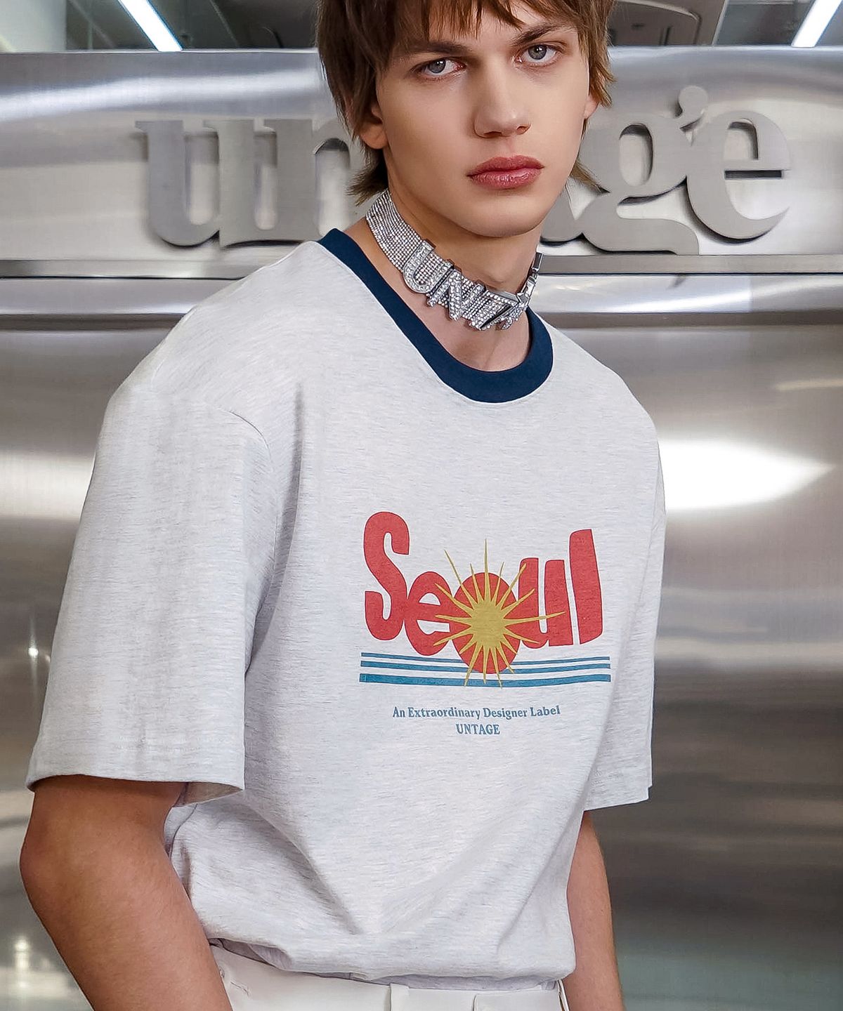 언티지(UNTAGE) 서울 프린트 링거 티셔츠(UNISEX)_UTT-ST11