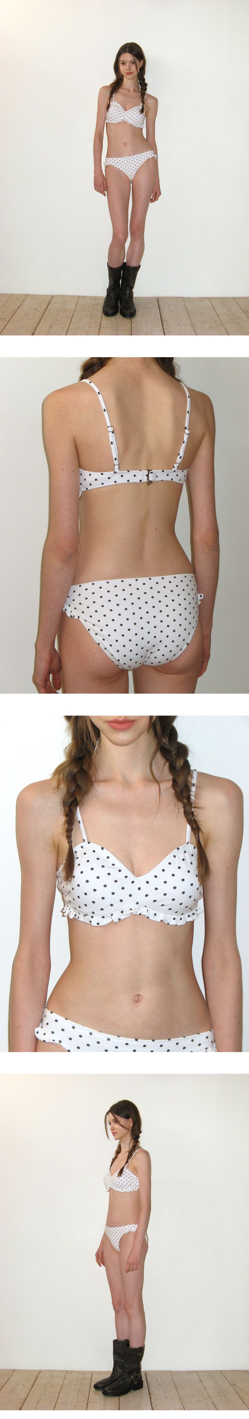 MUSINSA | CRANK Dot Frill Bikini Set_White