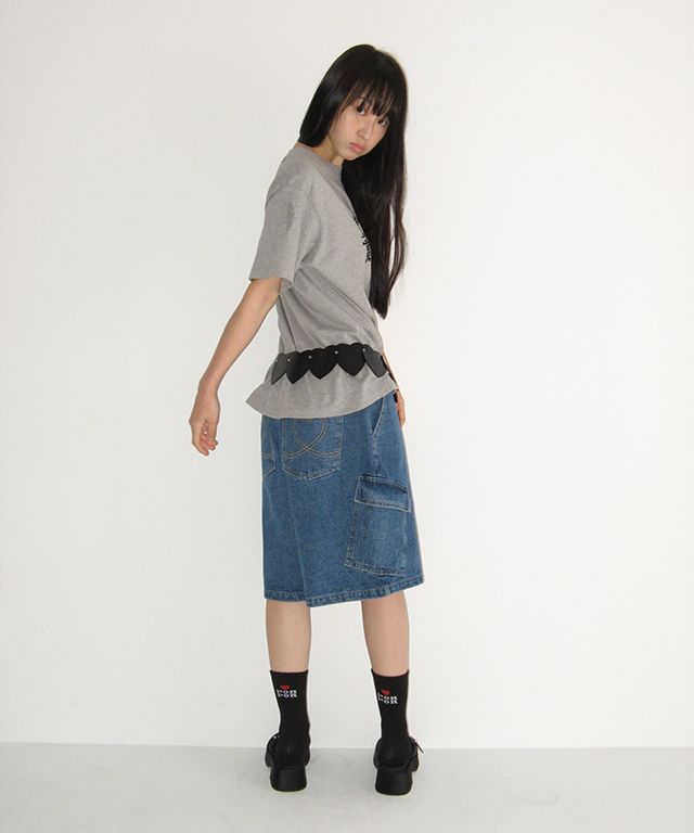 ★2025SS新作★RONRON★DOT LOGO BASIC FIT T SHIRT MUSINSA | RONRON DOT LOGO BASIC FIT T SHIRT VINTAGE BLUE
