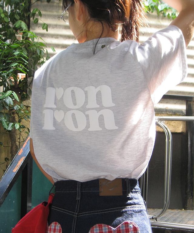 MUSINSA | RONRON BACK LOGO BASIC FIT T SHIRT WHITE MELNAGE