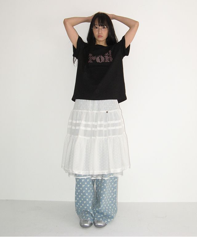 MUSINSA | RONRON HEART LOGO BASIC FIT T SHIRT BLACK