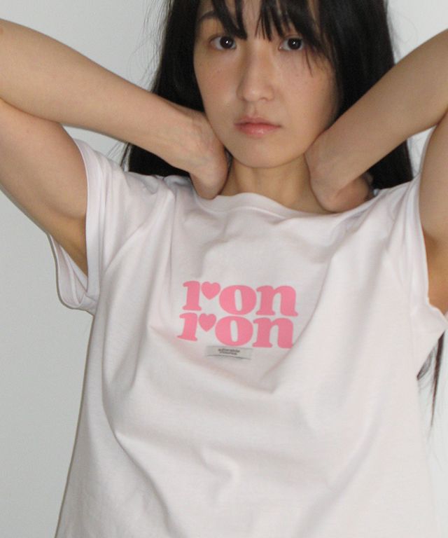 Tシャツ・カットソー RONRON LABEL LOGO CROP T SHIRT WHITE PINK RR25BST4256WP MUSINSA公式 | RONRON LABEL LOGO CROP T SHIRT WHITE PINK