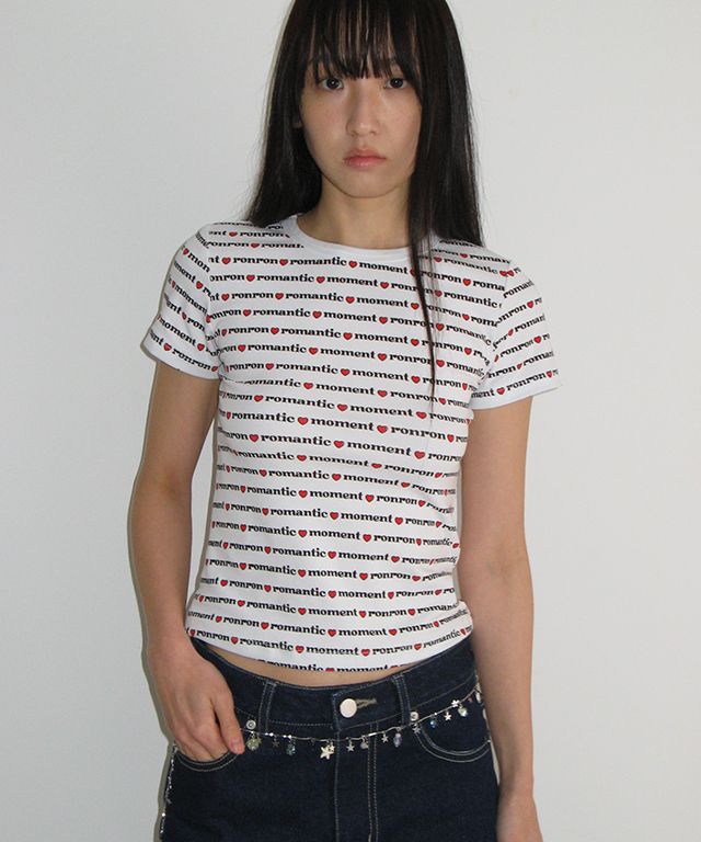 新作★クロップド【RONRON】ALL OVER PRINT SLIM CROP T SHIRT MUSINSA公式 | RONRON ALL OVER PRINT SLIM CROP T SHIRT WHITE