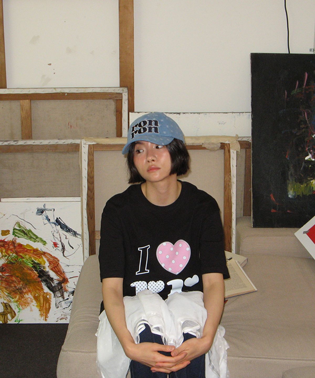 론론(RONRON) I LUV RR OVER FIT T SHIRT BLACK