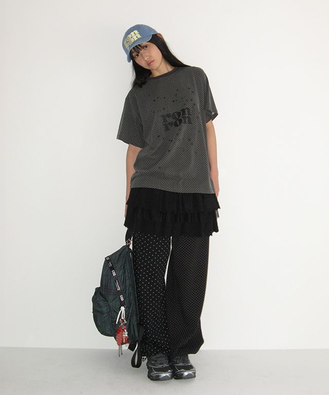 ★2025SS新作★RONRON★MINI LOGO SWEAT JOGGER PANTS MUSINSA | RONRON MINI LOGO SWEAT JOGGER PANTS BLACK DOT