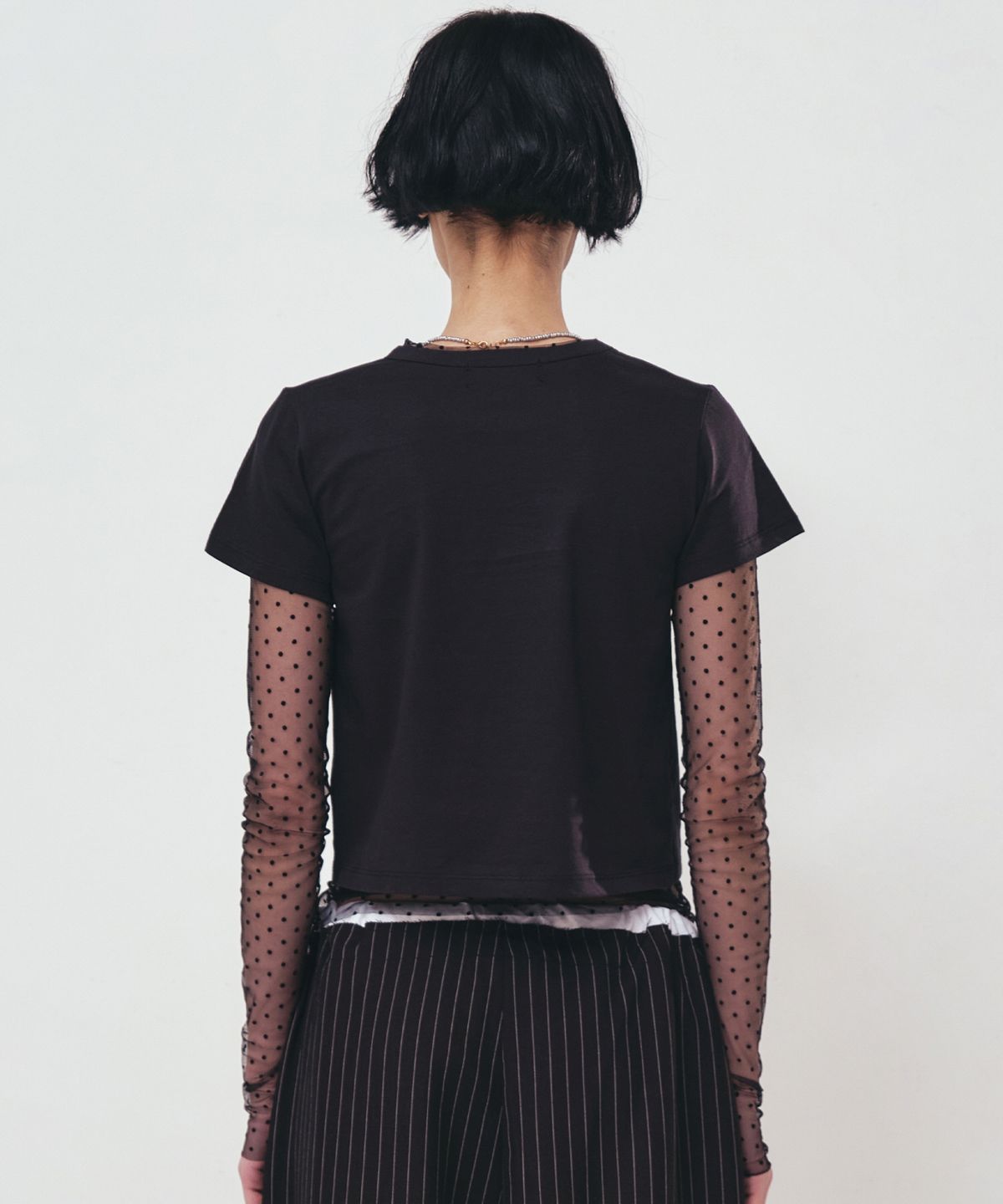 닉앤니콜(NICK&NICOLE) ROSE SIGNATURE CROP TOP_BLACK SILVER
