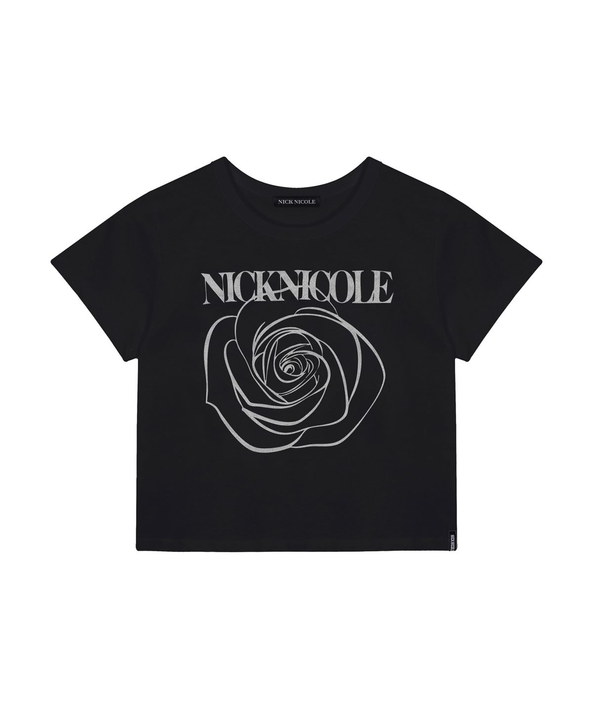 닉앤니콜(NICK&NICOLE) ROSE SIGNATURE CROP TOP_BLACK SILVER