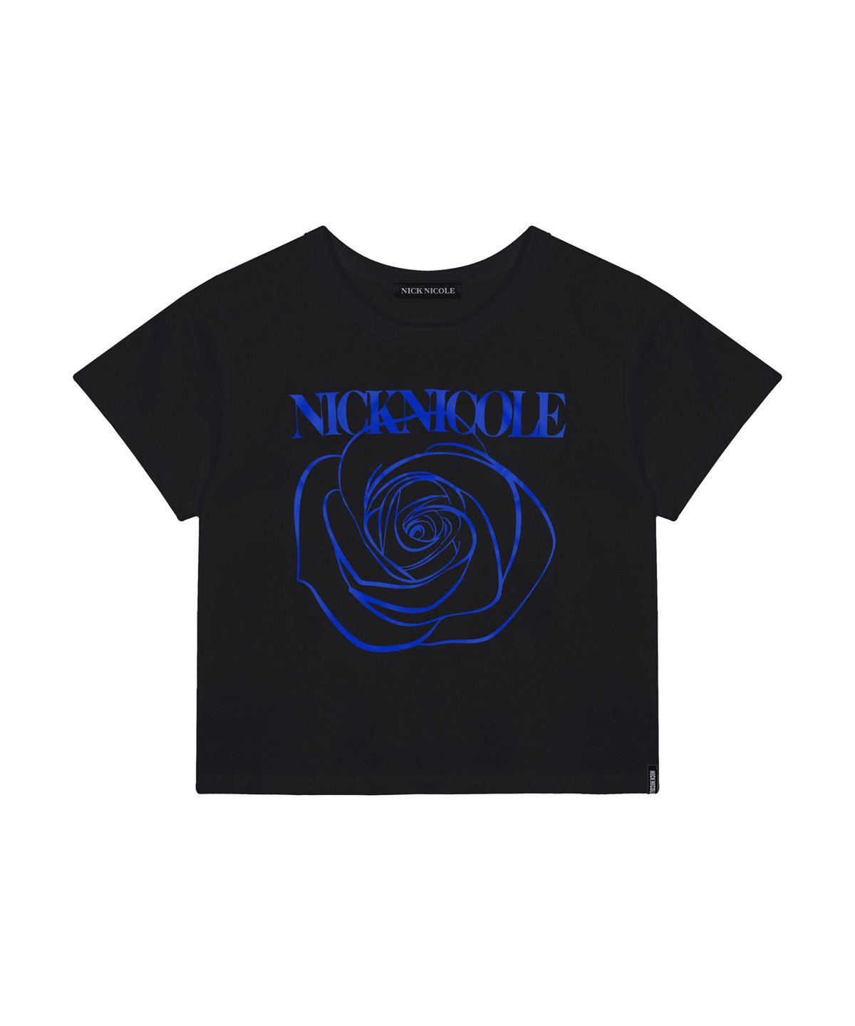 닉앤니콜(NICK&NICOLE) ROSE SIGNATURE CROP TOP_BLACK BLUE