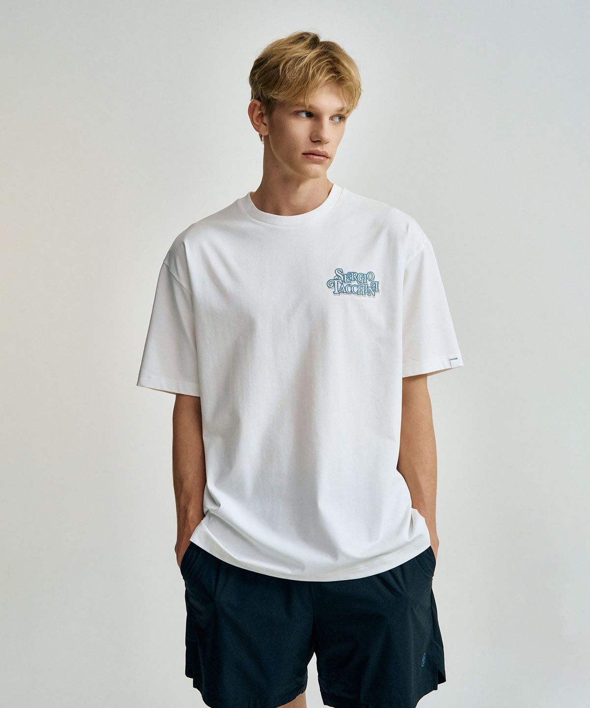세르지오 타키니(SERGIO TACCHINI) M 쿨매치 아트웍 반팔 티셔츠 (White)