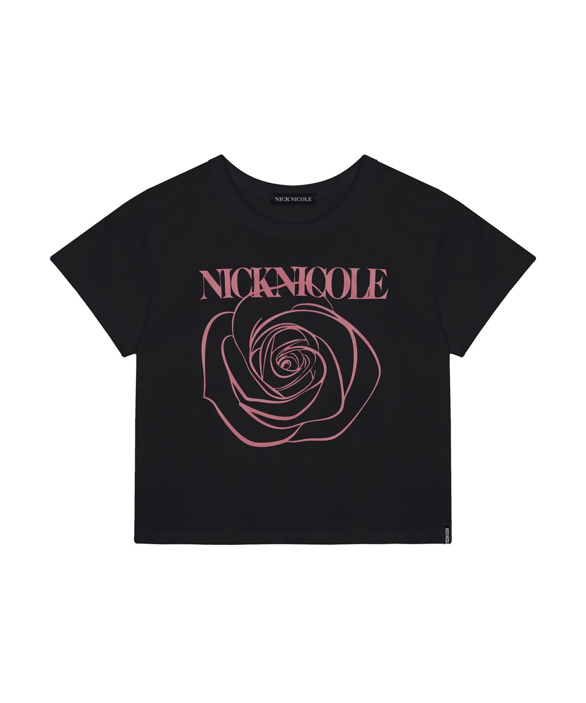 닉앤니콜(NICK&NICOLE) ROSE SIGNATURE CROP TOP_BLACK PINK