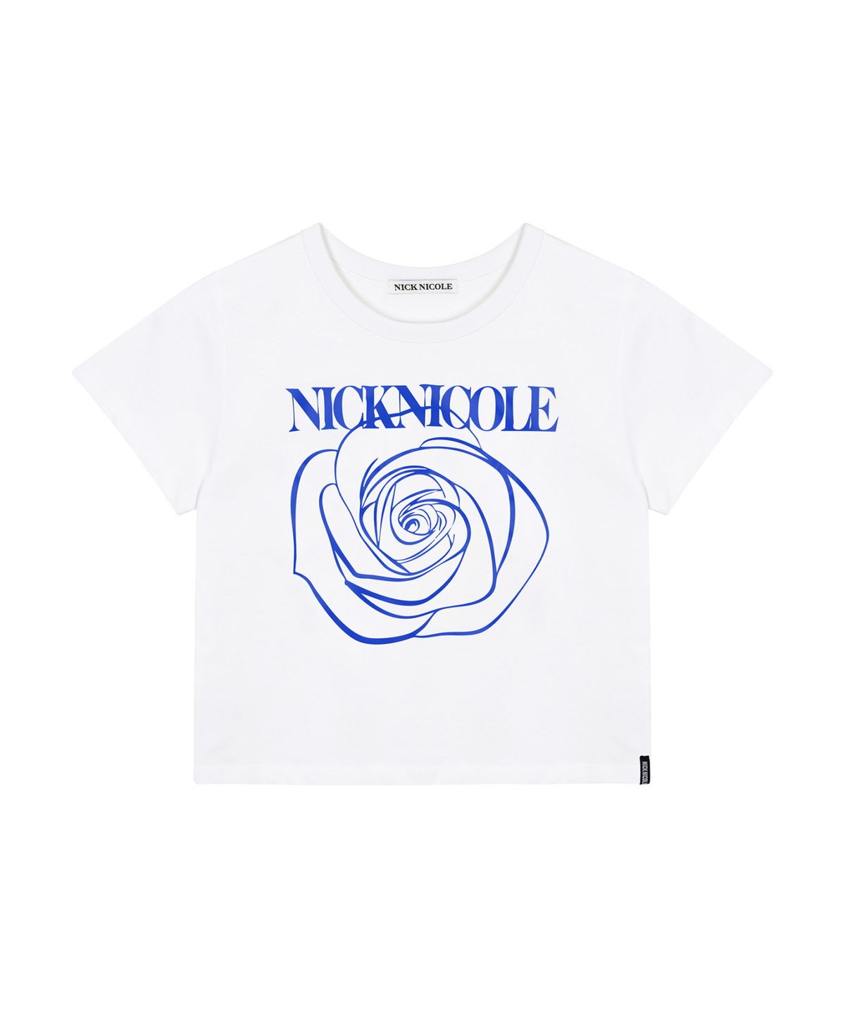 닉앤니콜(NICK&NICOLE) ROSE SIGNATURE CROP TOP_WHITE BLUE