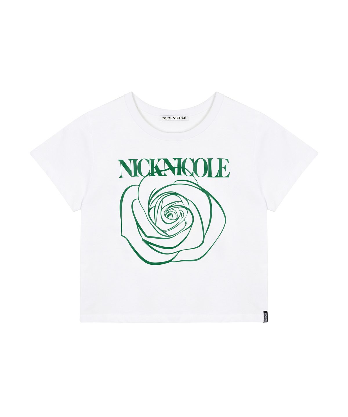 닉앤니콜(NICK&NICOLE) ROSE SIGNATURE CROP TOP_WHITE GREEN