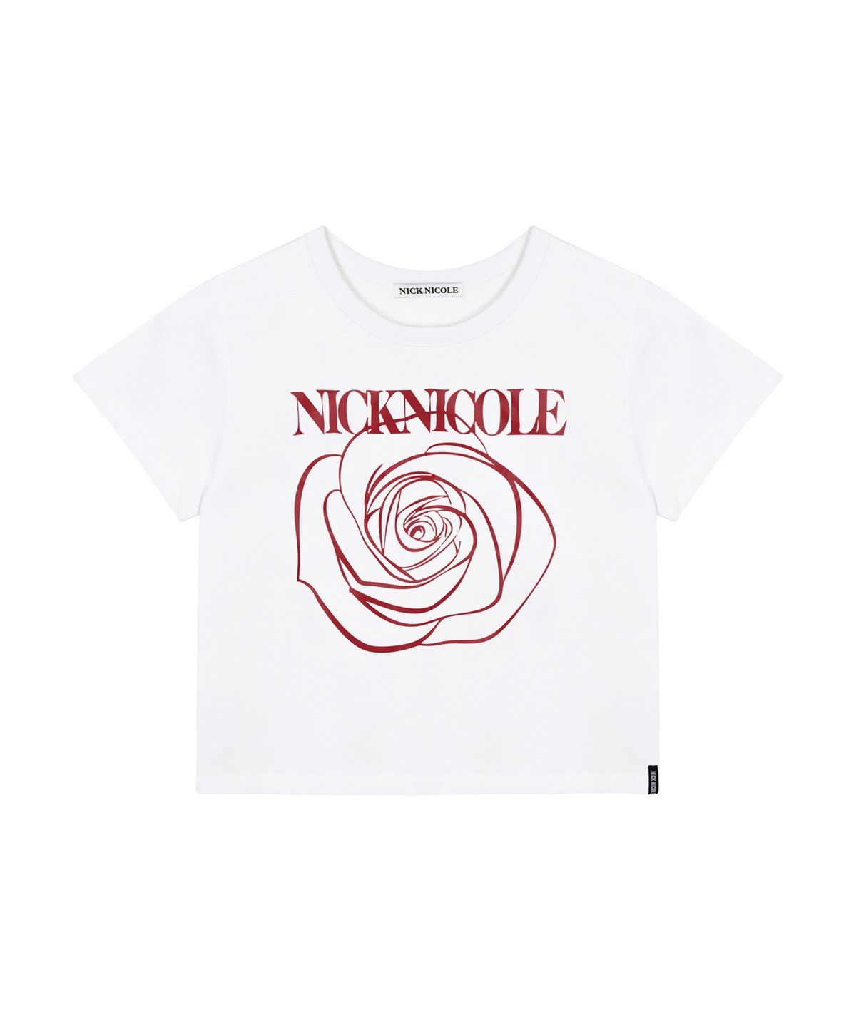 닉앤니콜(NICK&NICOLE) ROSE SIGNATURE CROP TOP_WHITE BURGUNDY