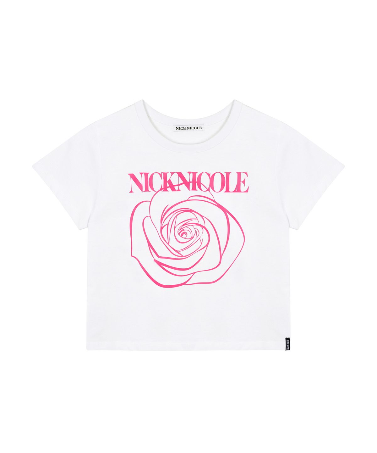 닉앤니콜(NICK&NICOLE) ROSE SIGNATURE CROP TOP_WHITE PINK