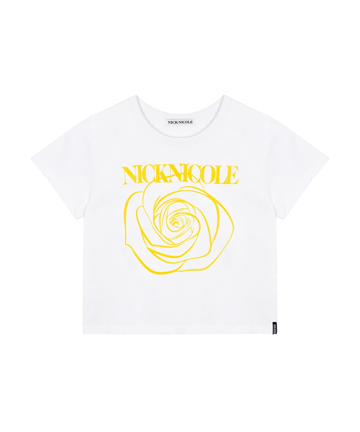 닉앤니콜(NICK&NICOLE) ROSE SIGNATURE CROP TOP_WHITE YELLOW