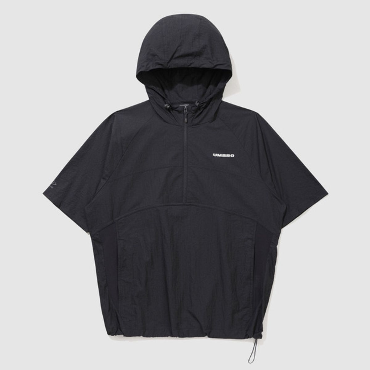 엄브로(UMBRO) 라이트브리즈 쿨링 반팔 후드 아노락 블랙(UQ223CWT66)