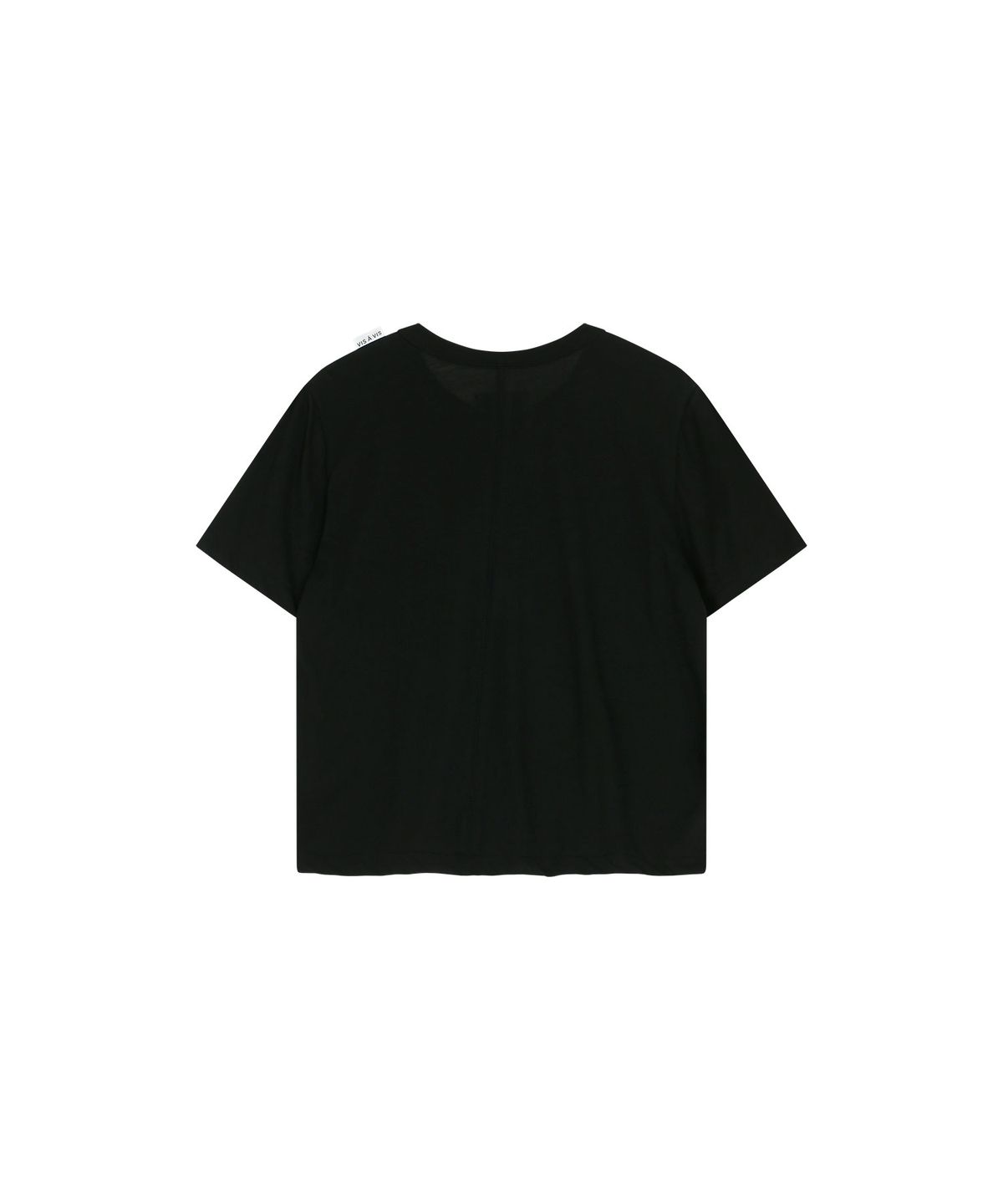 비자비(VIS A VIS) COTTON HALF SLEEVED CENTER BACK SEAM TEE SHIRT (BLACK)
