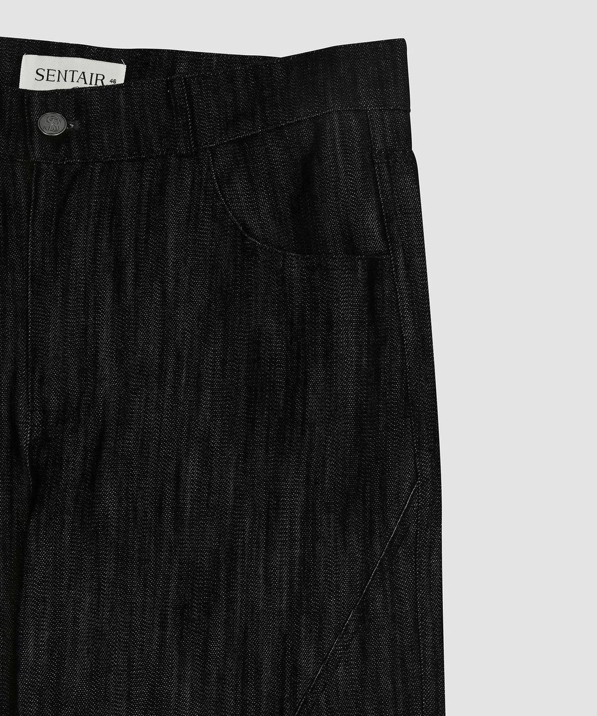 센테어(SENTAIR) 다트 와이드 플레어 코튼 팬츠_블랙