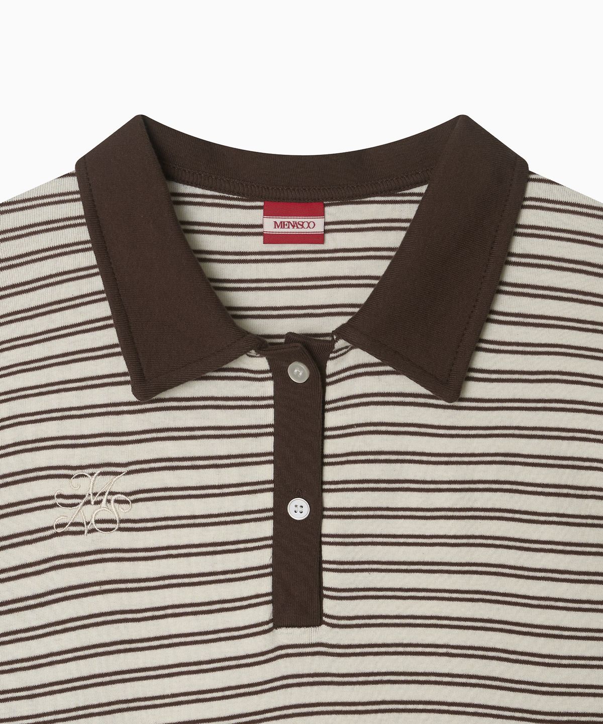 미나수(MENASOO) Color Combination Stripe Sleeveless_Brown