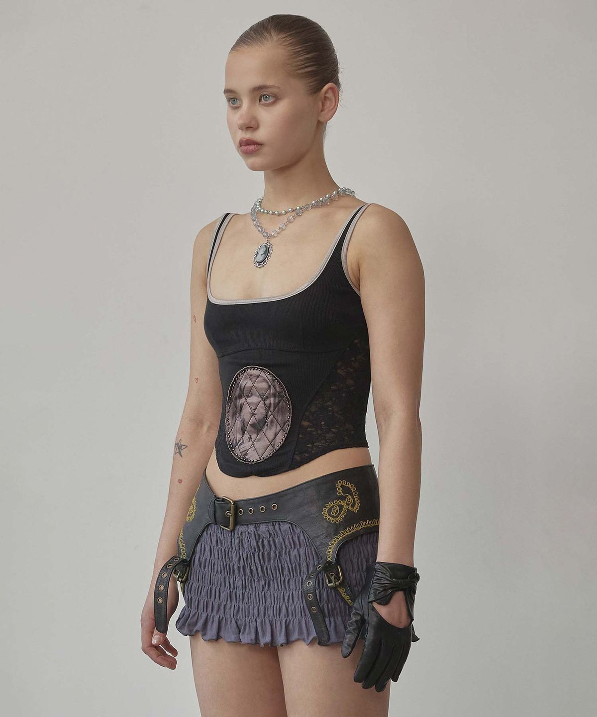 스컬프터(SCULPTOR) Beaded Maria Top Black