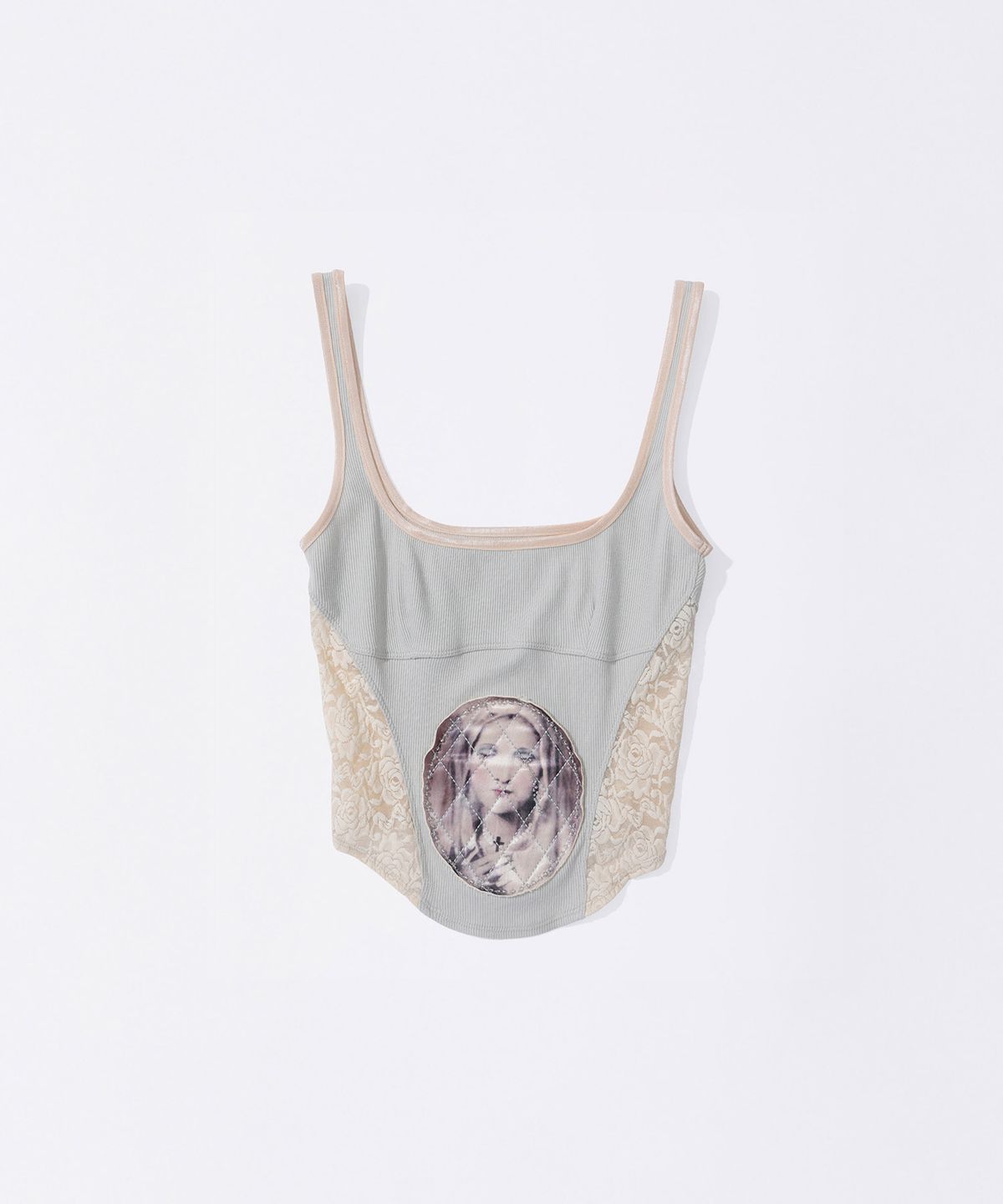 스컬프터(SCULPTOR) Beaded Maria Top Pale Gray