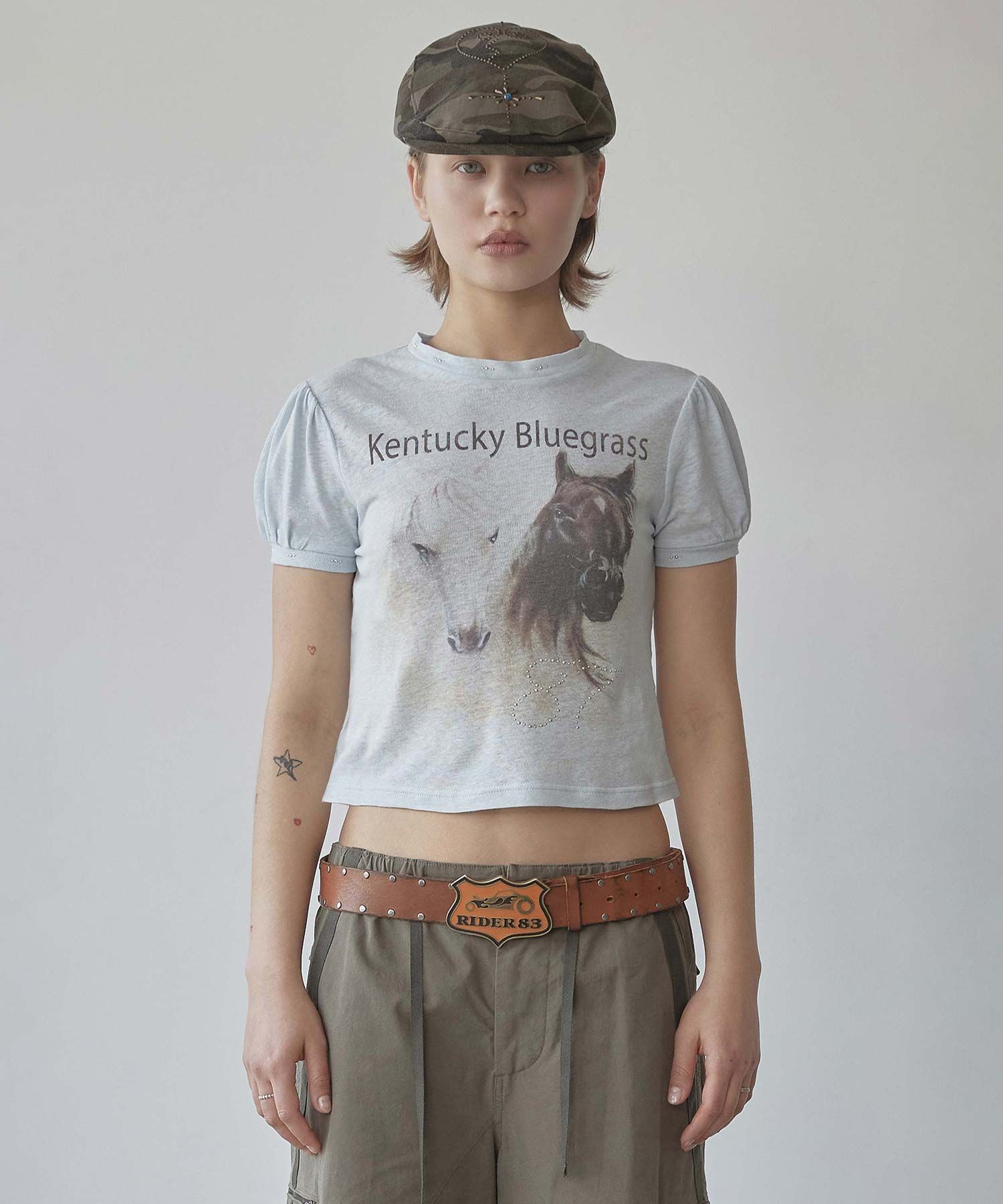 Tシャツ・カットソー [SCULPTOR] Kentucky Stud Baby Tee Baby Blue SC25S263BL MUSINSA | SCULPTOR Kentucky Stud Baby Tee Baby Blue