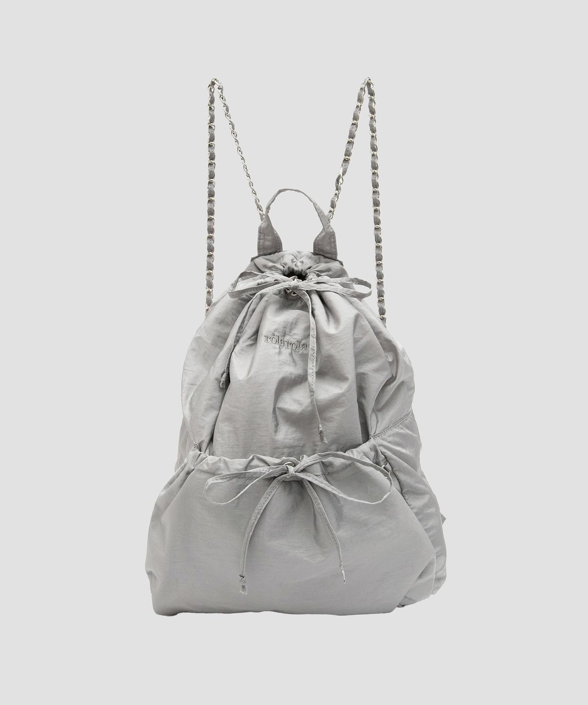 로라로라(ROLAROLA) NYLON CHAIN BACKPACK GRAY