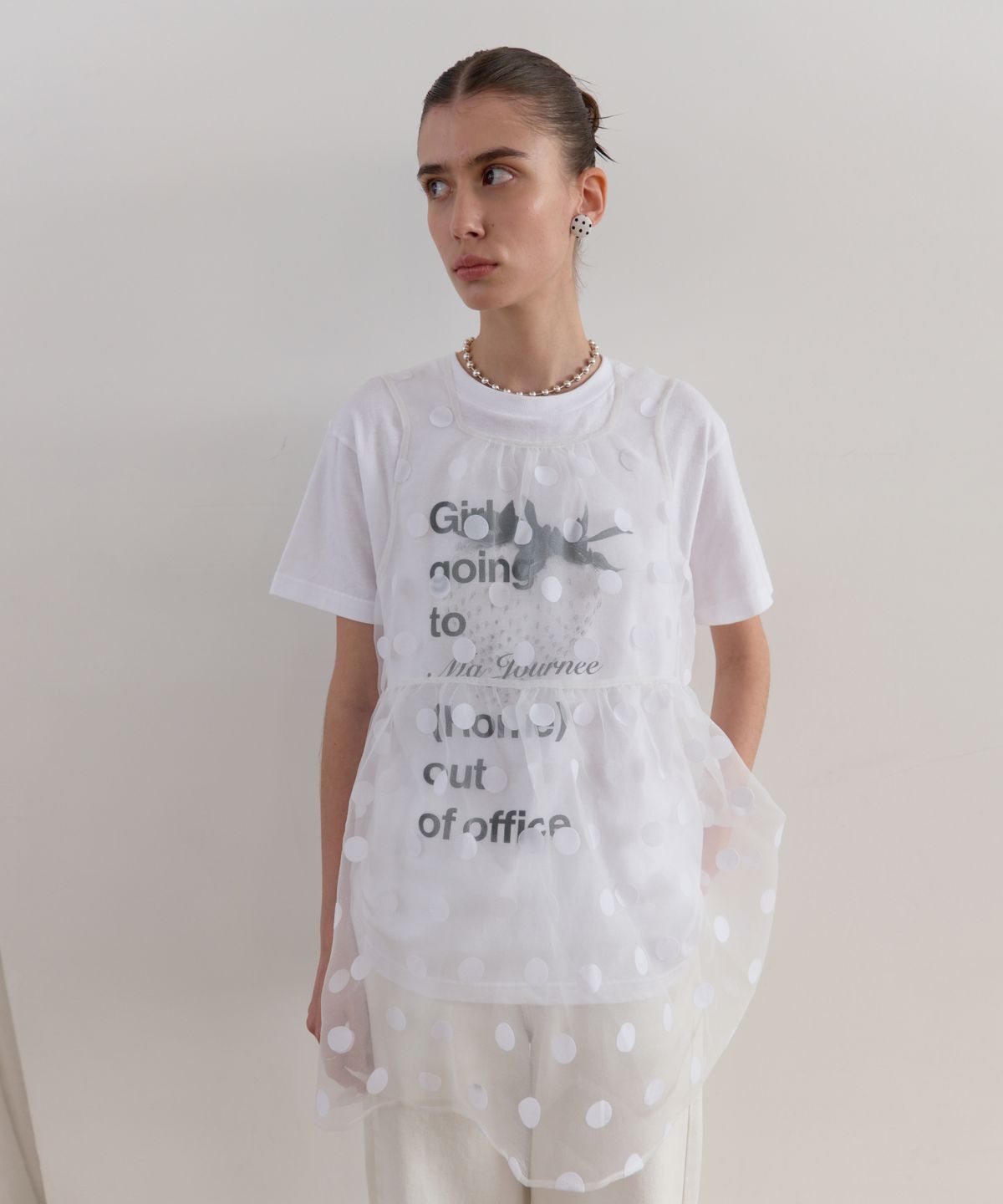 마조네(MA JOURNEE) SHEER DOT ORGANZA DRESS_WHITE