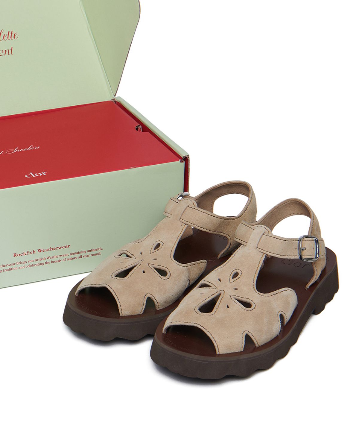 클로르(CLOR) PETAL CUTOUT SANDALS(SUEDE) - 3 colors
