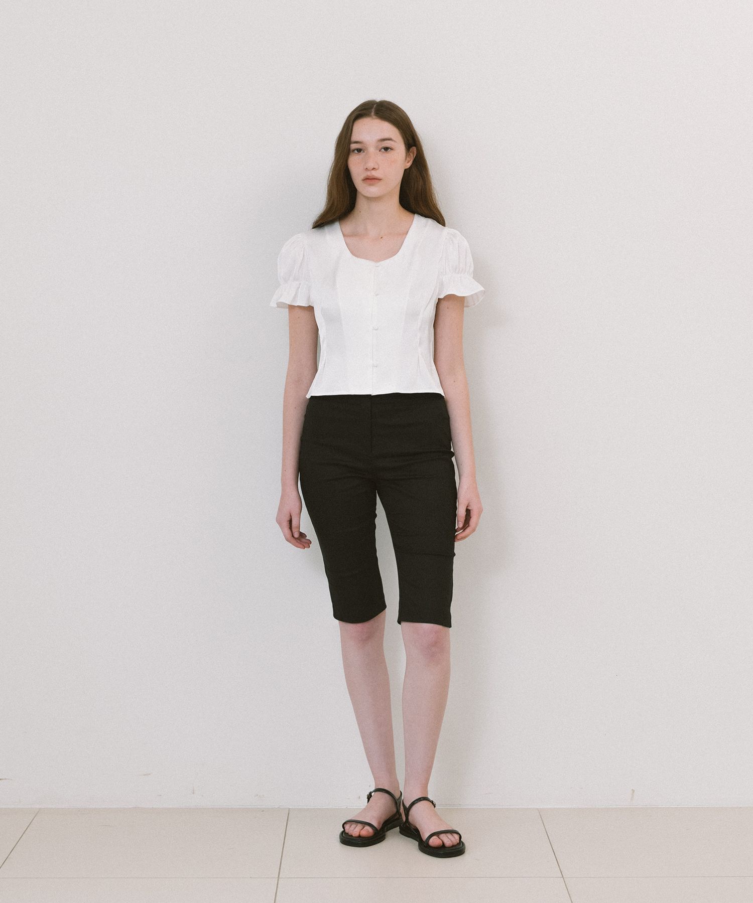 ★LAMINEZ★ Slim Capri Pants Black MUSINSA | LAMINEZ Slim Capri Pants - Black