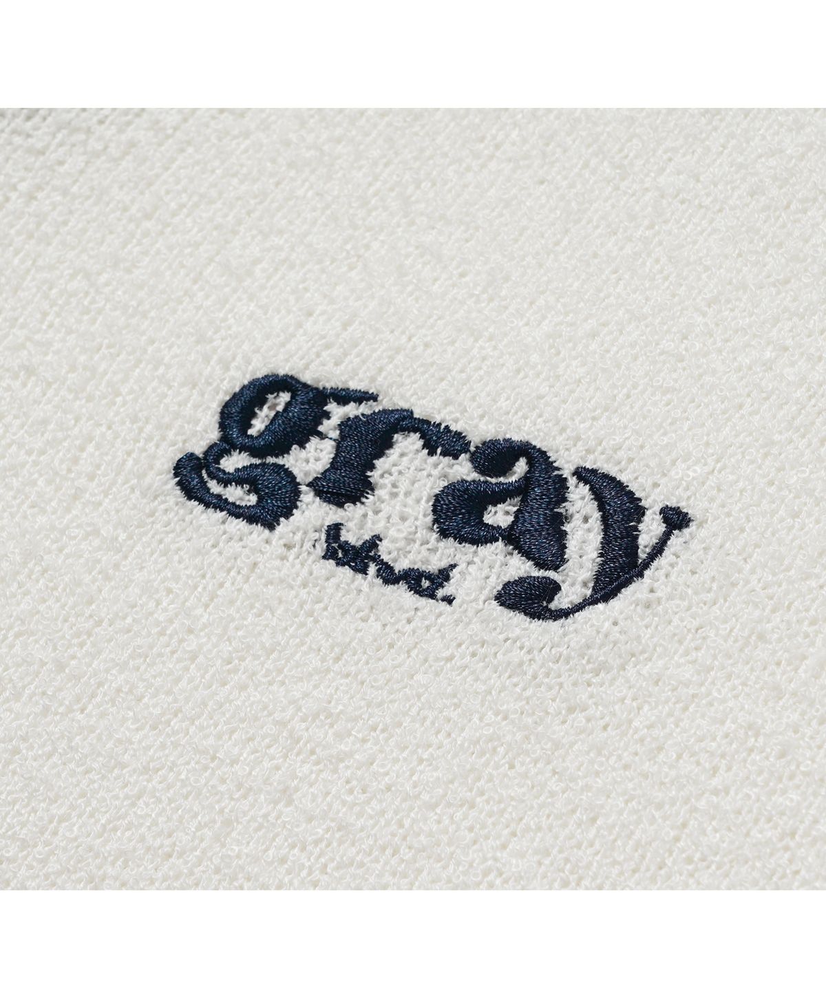 그레이블러밧(GRAYBLVD) 글로우 오픈 카라 니트 반팔 GKBST32 (NAVY)