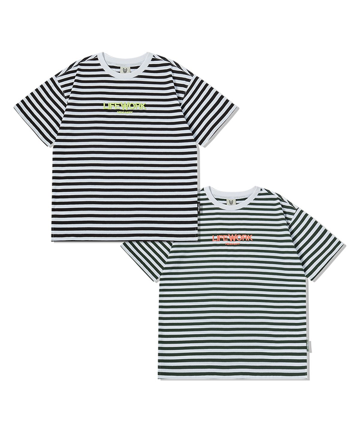 라이프워크 키즈(LIFEWORK KIDS) 키즈) 스트라이프 발포 반팔 티셔츠