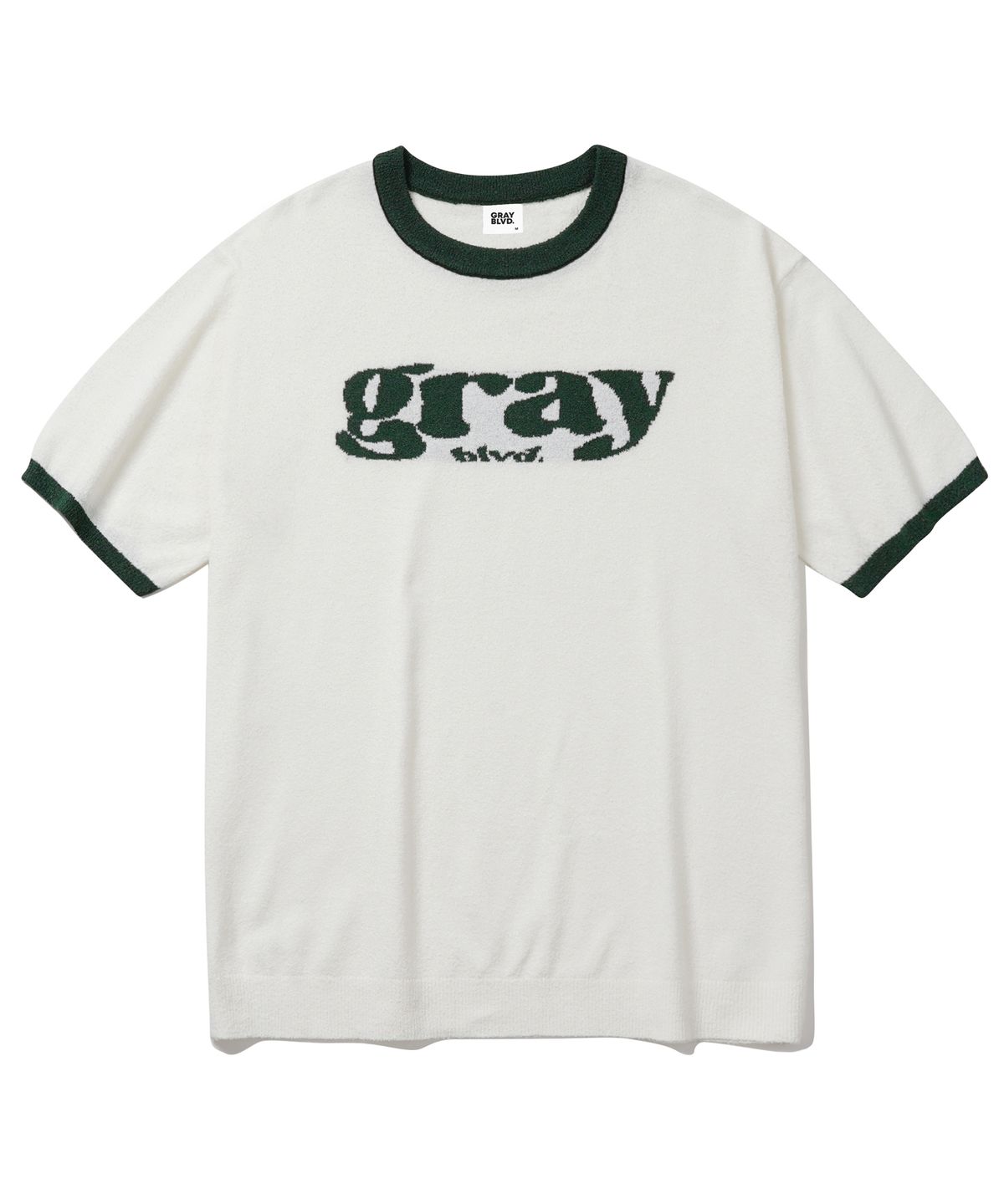 그레이블러밧(GRAYBLVD) 아라스 링거 니트 반팔 GKBST33 (GREEN)