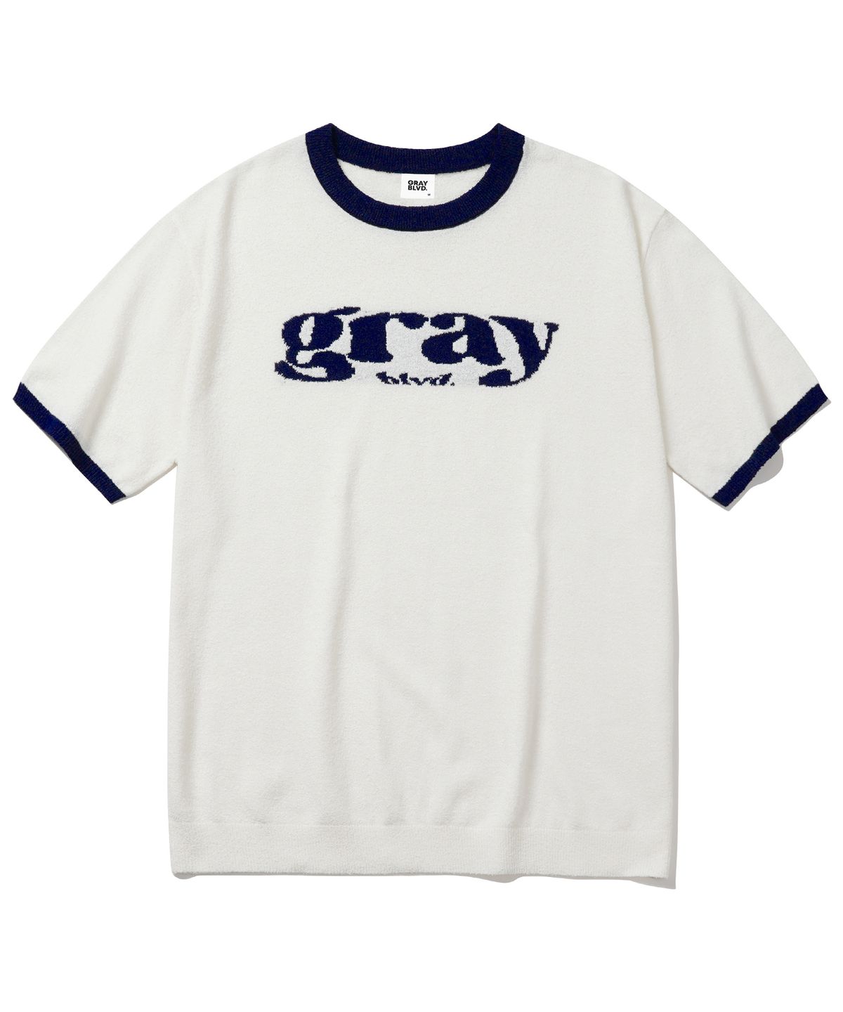 그레이블러밧(GRAYBLVD) 아라스 링거 니트 반팔 GKBST33 (NAVY)