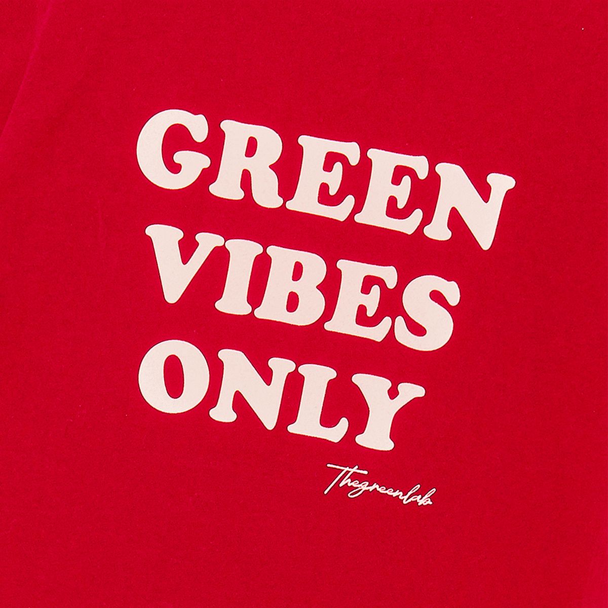 더그린랩(THE GREEN LAB) GREEN VIBES ONLY 텍스처 레터링 반팔 티셔츠 [레드]