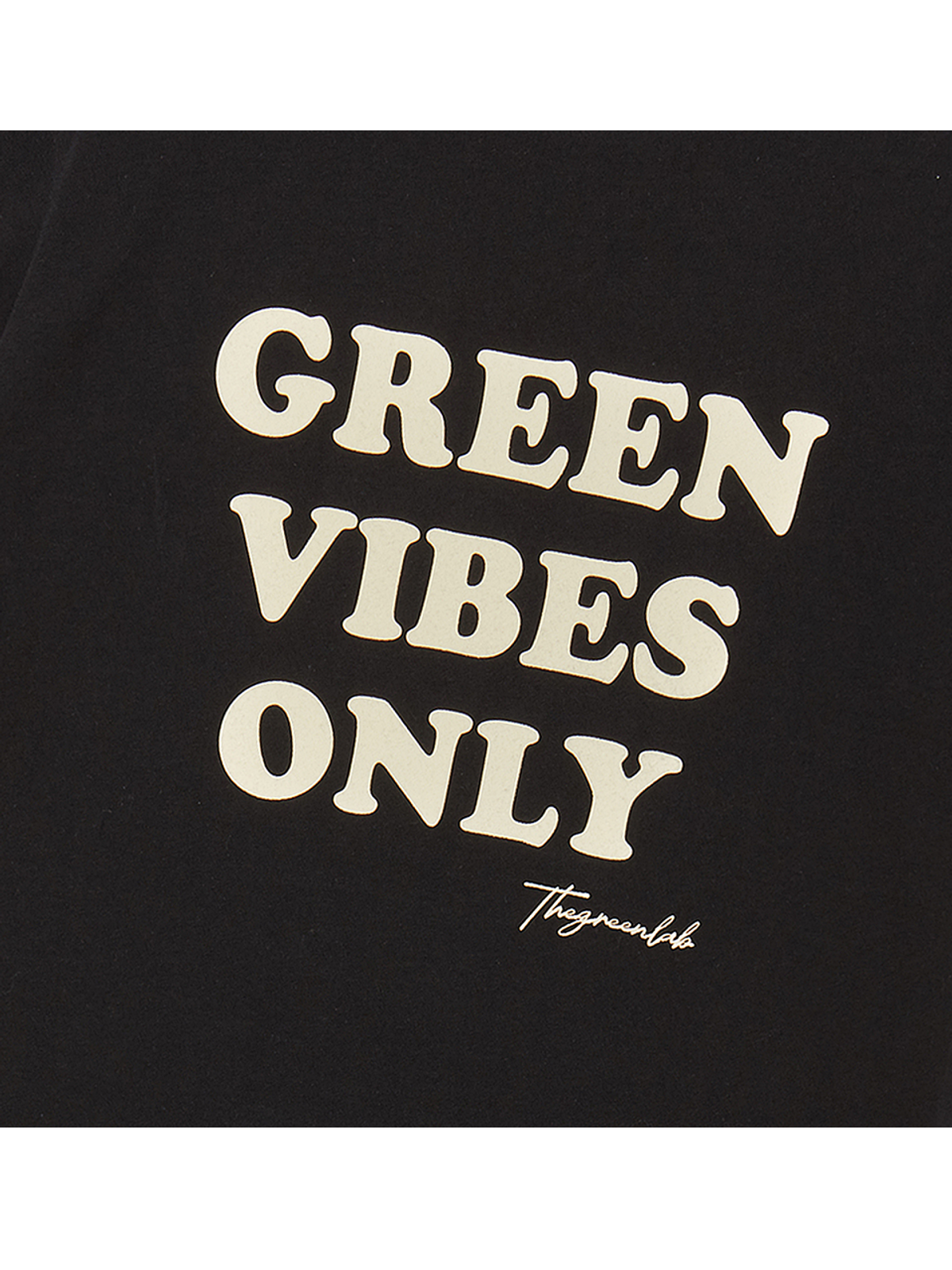 더그린랩(THE GREEN LAB) GREEN VIBES ONLY 텍스처 레터링 반팔 티셔츠 [블랙]
