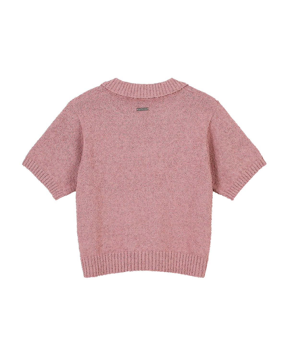 아웃도어 프로덕츠(OUTDOOR PRODUCTS) W OPEN COLLAR CROP KNIT (PINK)