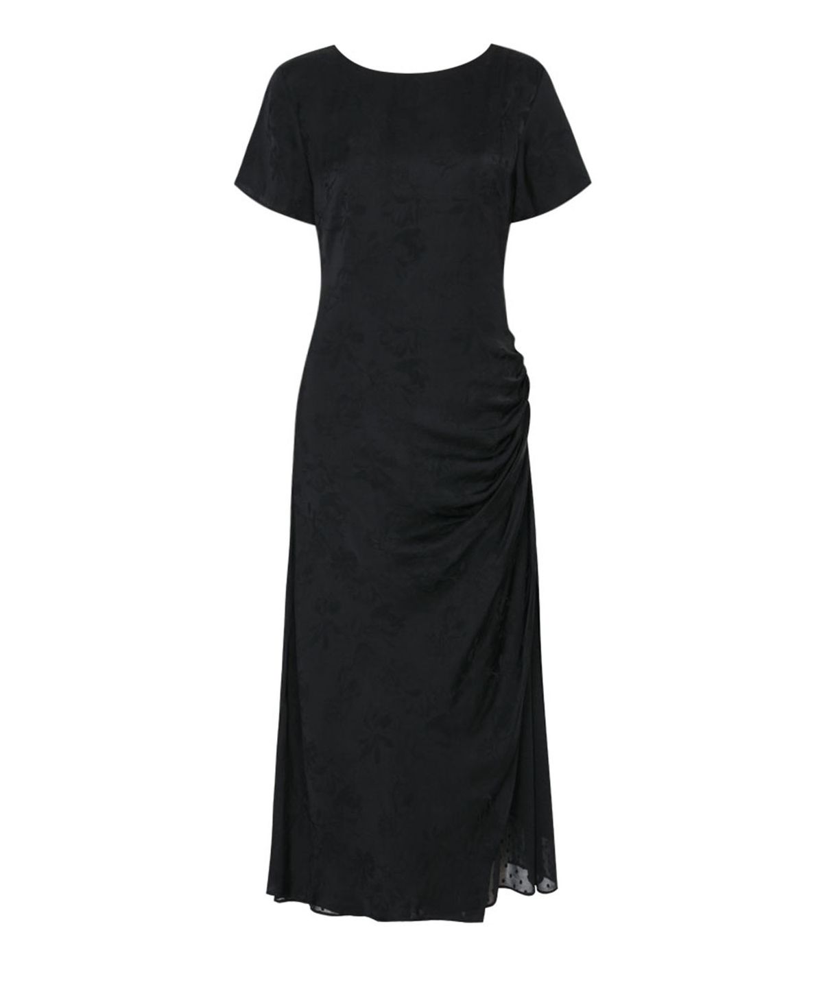 루루서울(LOULOUSEOUL) Drape Half Sleeve Dress (Black)